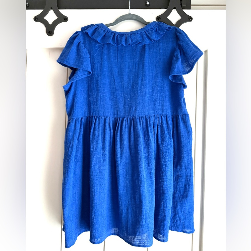 Umgee Royal Blue Textured Babydoll Style Top - Picture 2 of 4